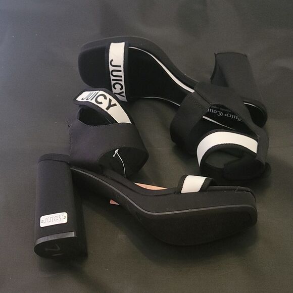 BRAND NEW JUICY COUTURE WOMEN'S GLISTEN PLATFORM STRETCH HEEL SANDALS R3 - Picture 11 of 15